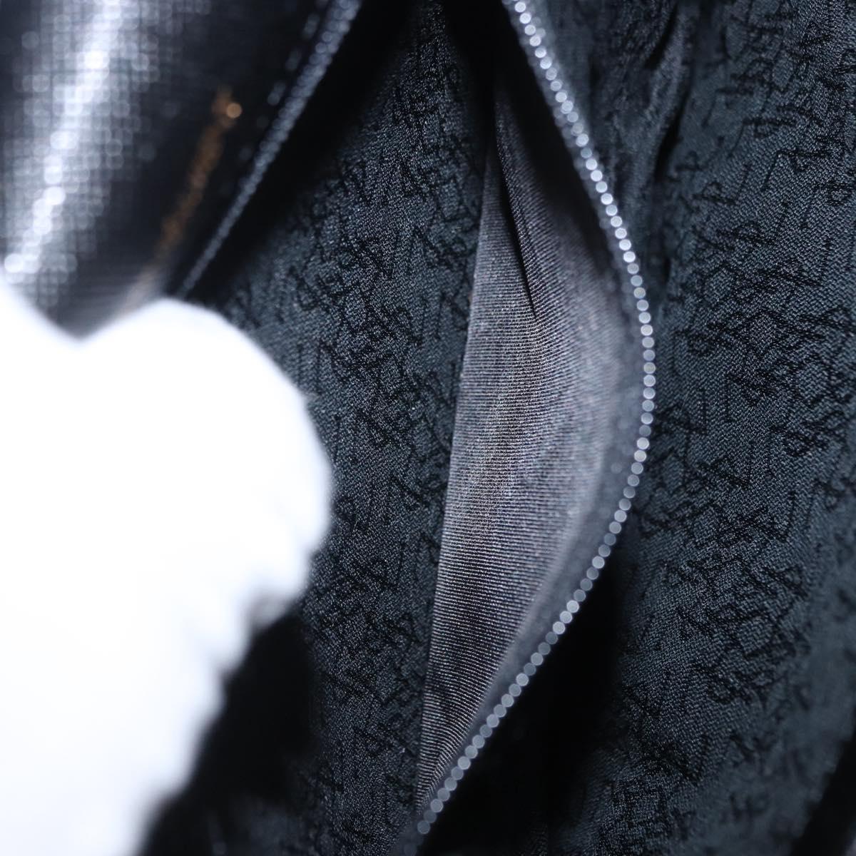 SAINT LAURENT Shoulder Bag Leather Black Gold Auth ka5683