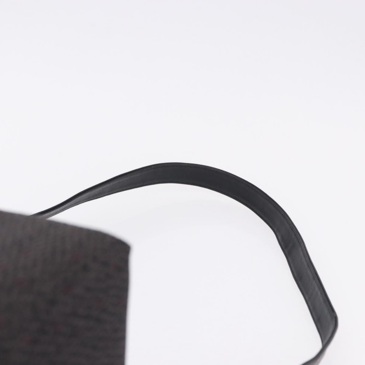 SAINT LAURENT Vanity Hand Bag Canvas 2way Black Gold Auth ka5684