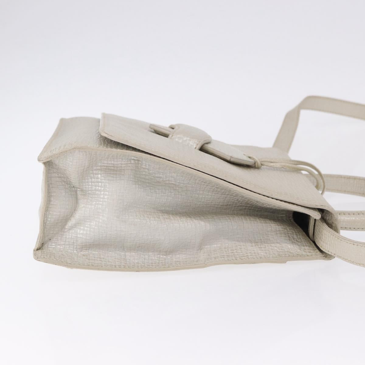 LOEWE Barcelona Hand Bag Leather 2way Silver Auth ka5685V