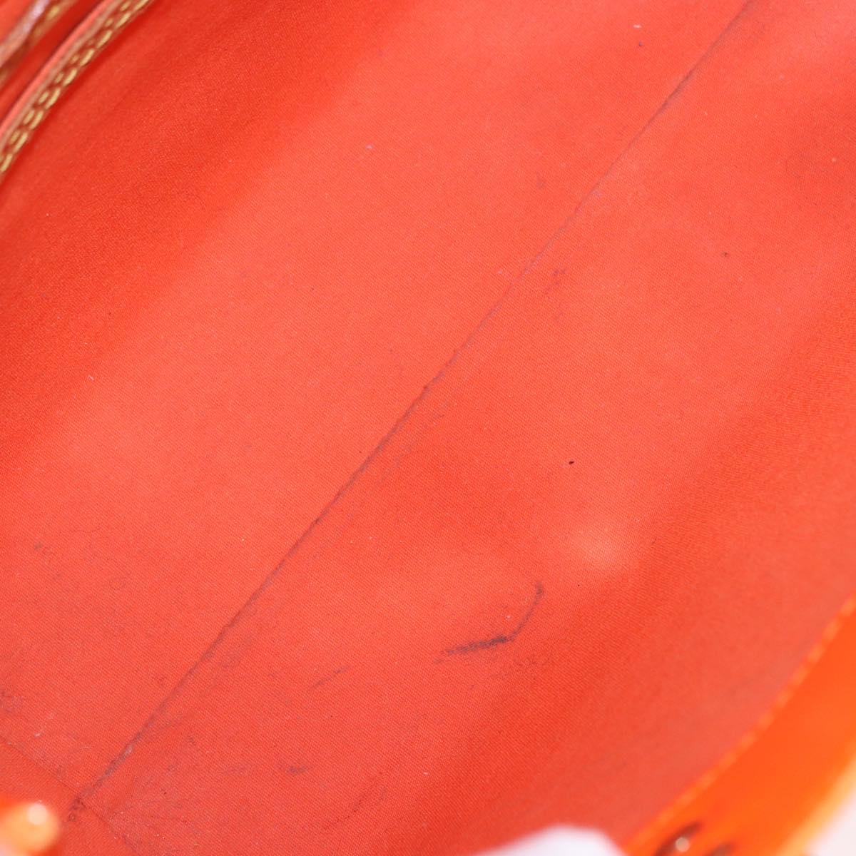 LOUIS VUITTON Monogram Vernis Fluo Reade PM Hand Bag Orange M91905 Auth ka5686