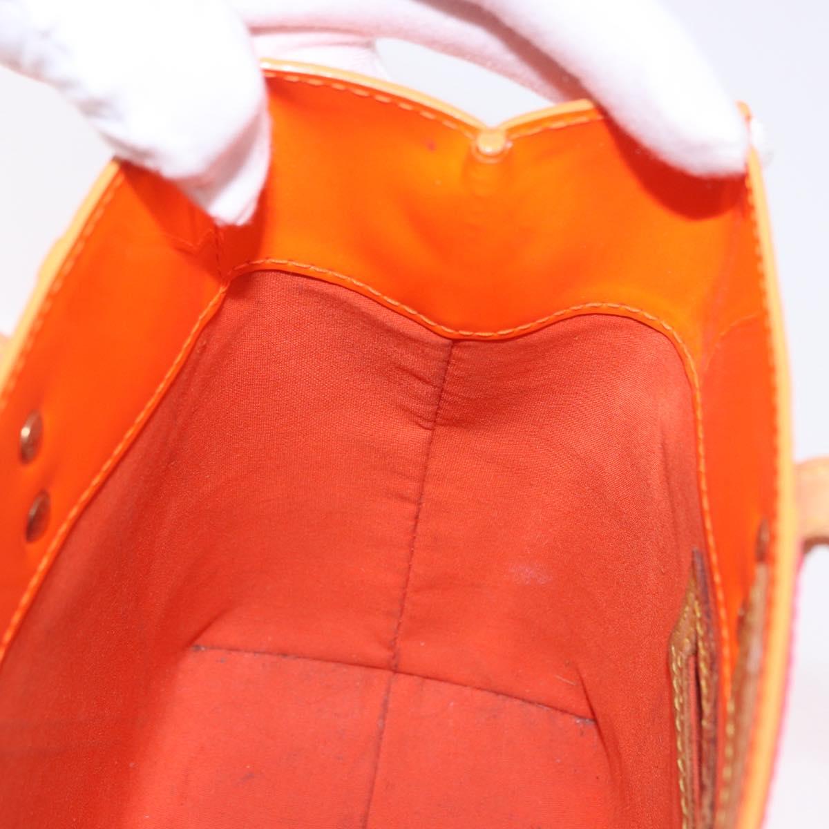 LOUIS VUITTON Monogram Vernis Fluo Reade PM Hand Bag Orange M91905 Auth ka5686