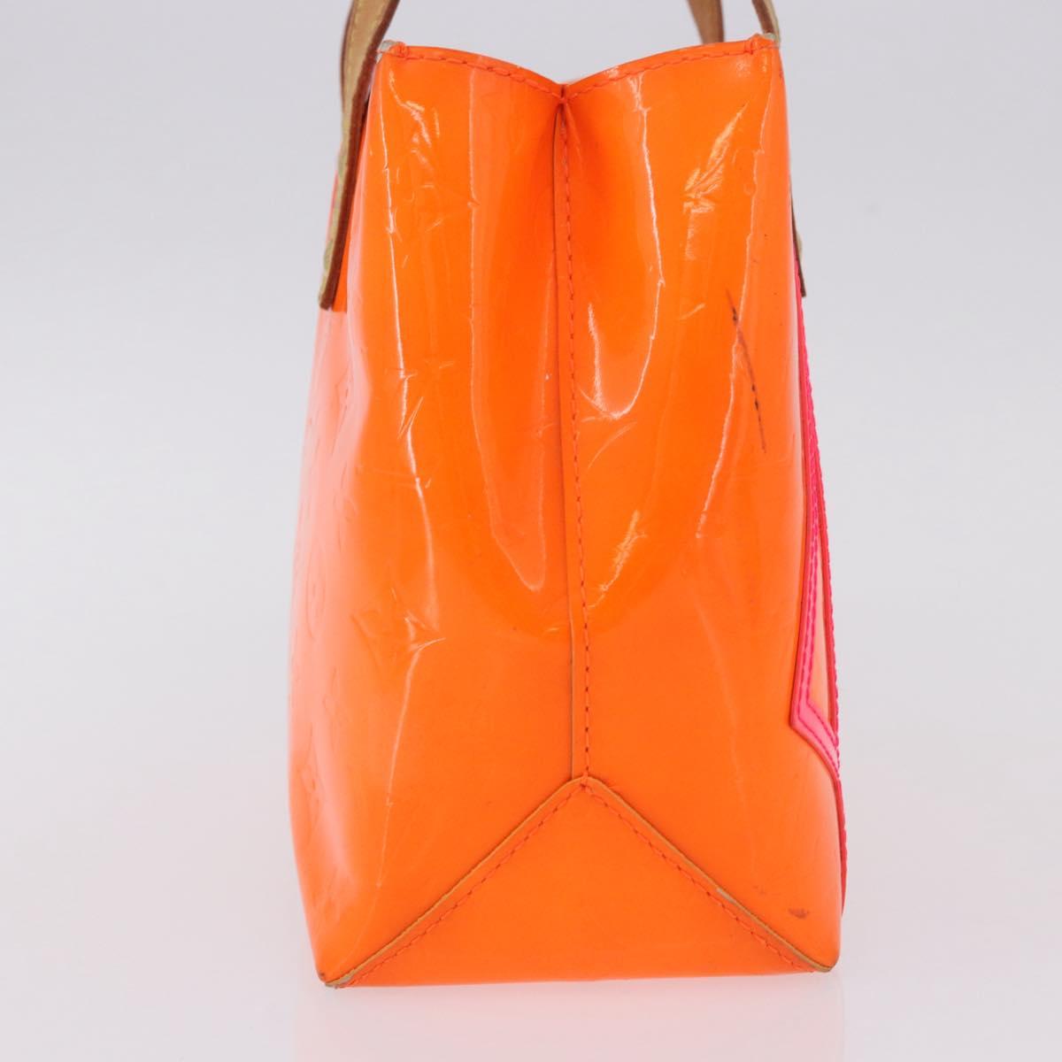 LOUIS VUITTON Monogram Vernis Fluo Reade PM Hand Bag Orange M91905 Auth ka5686