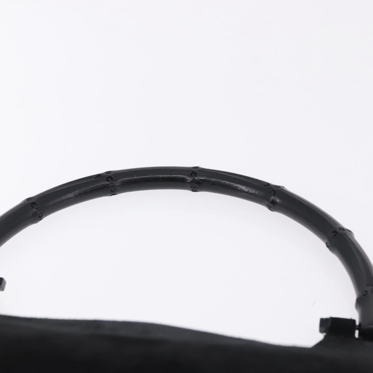 GUCCI Bamboo Hand Bag Suede Black 001 3739 3444 Auth ka5687
