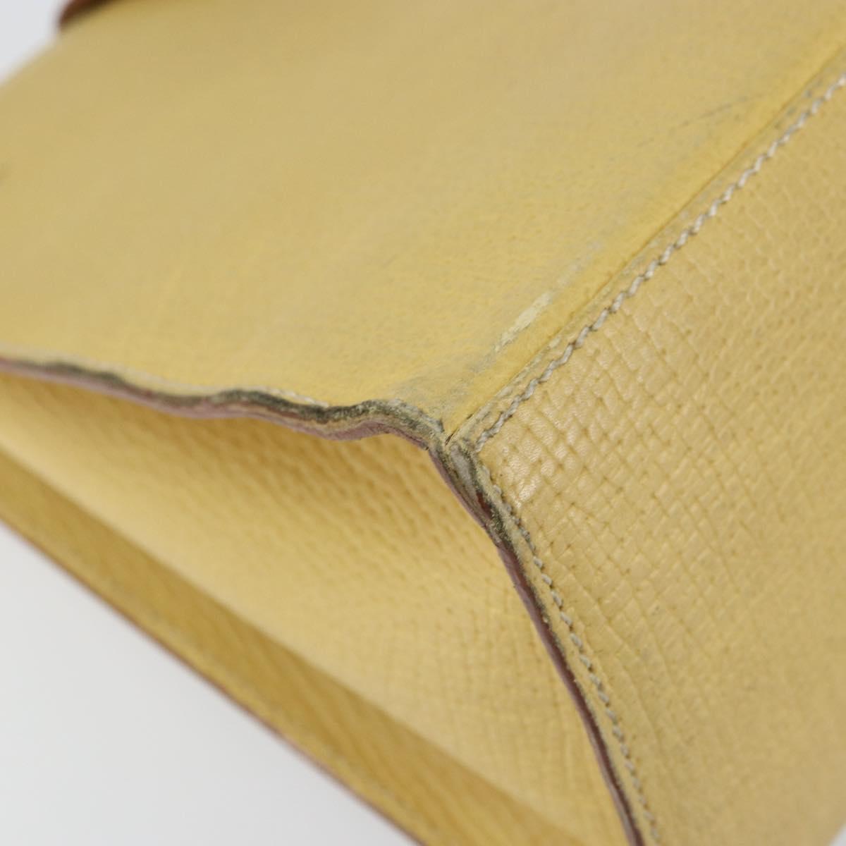 LOEWE Shoulder Bag Leather Yellow Auth ka569