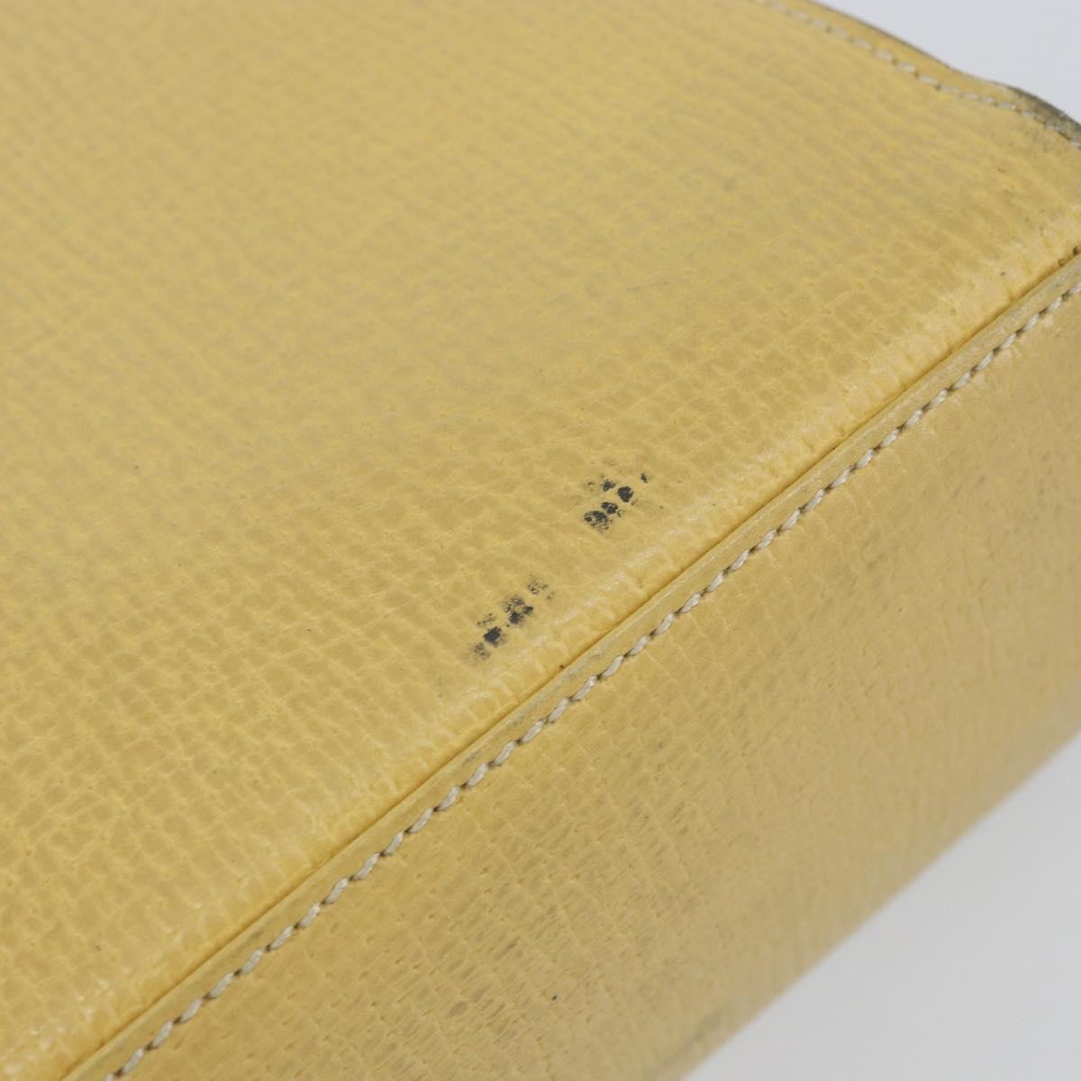 LOEWE Shoulder Bag Leather Yellow Auth ka569