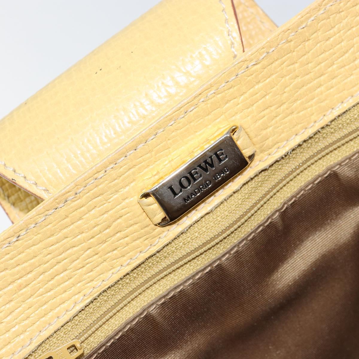 LOEWE Shoulder Bag Leather Yellow Auth ka569