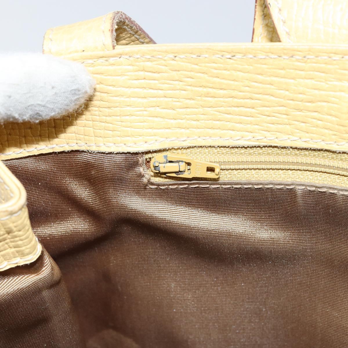 LOEWE Shoulder Bag Leather Yellow Auth ka569