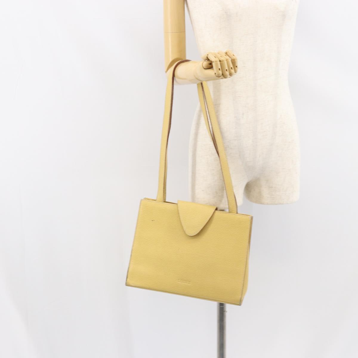 LOEWE Shoulder Bag Leather Yellow Auth ka569