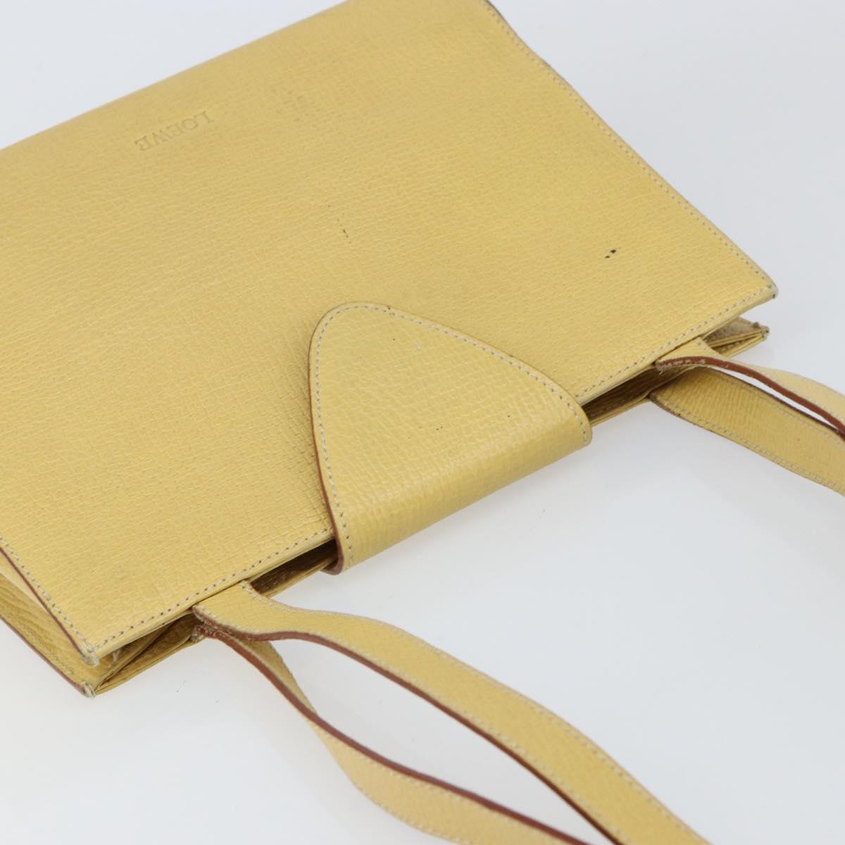 LOEWE Shoulder Bag Leather Yellow Auth ka569