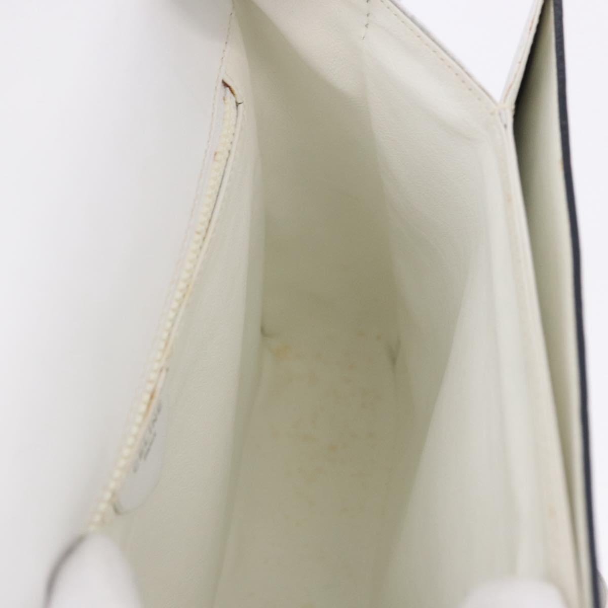 CELINE Shoulder Bag Leather Black White Auth ka5694A