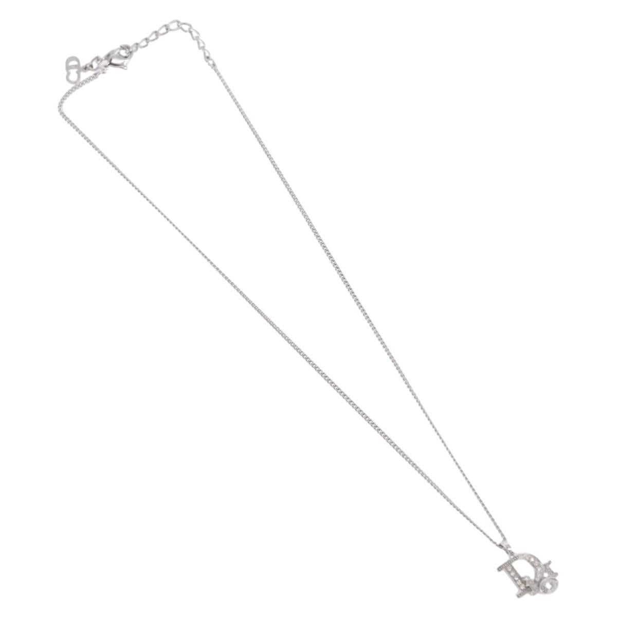 Christian Dior Necklace metal Silver Auth ka5695