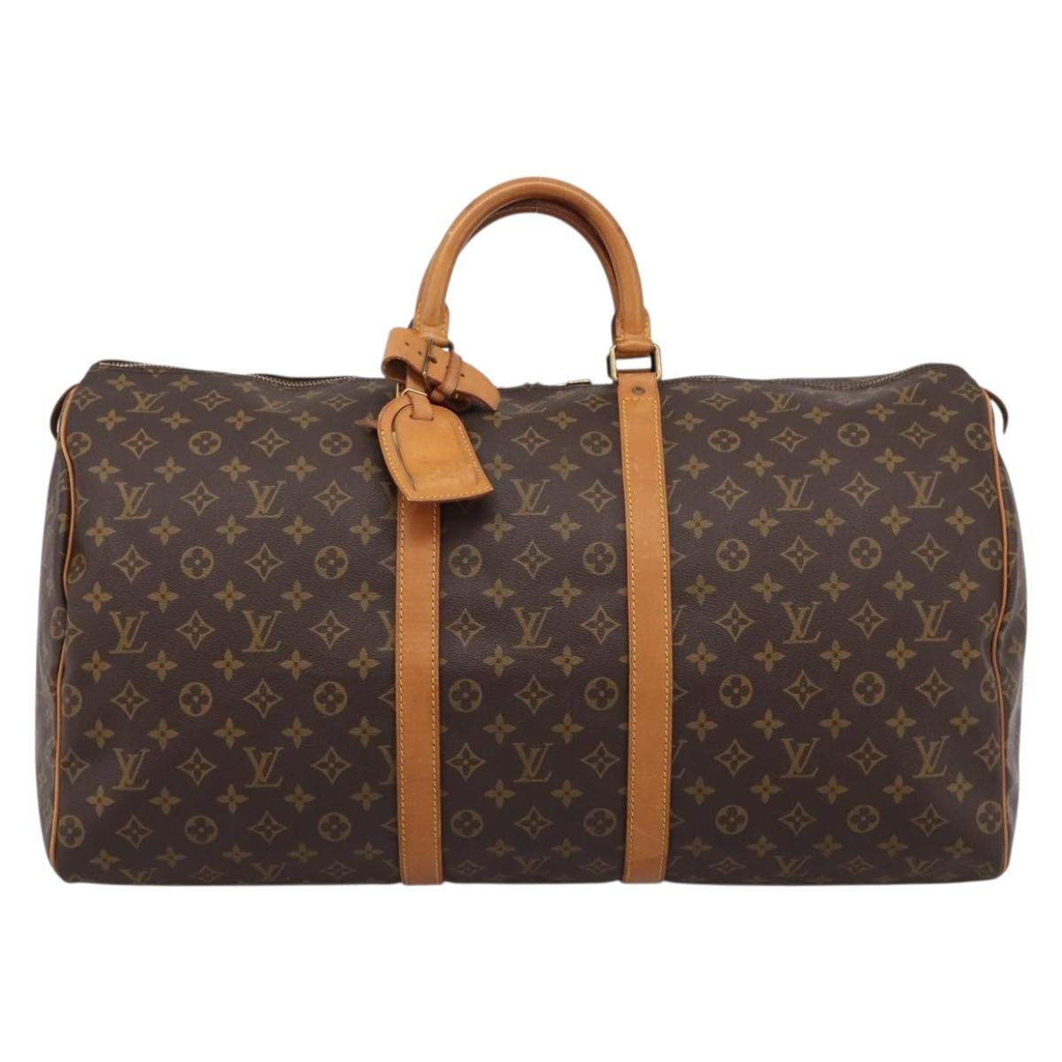 LOUIS VUITTON Monogram Keepall 55 Boston Bag M41424 LV Auth ka5698A