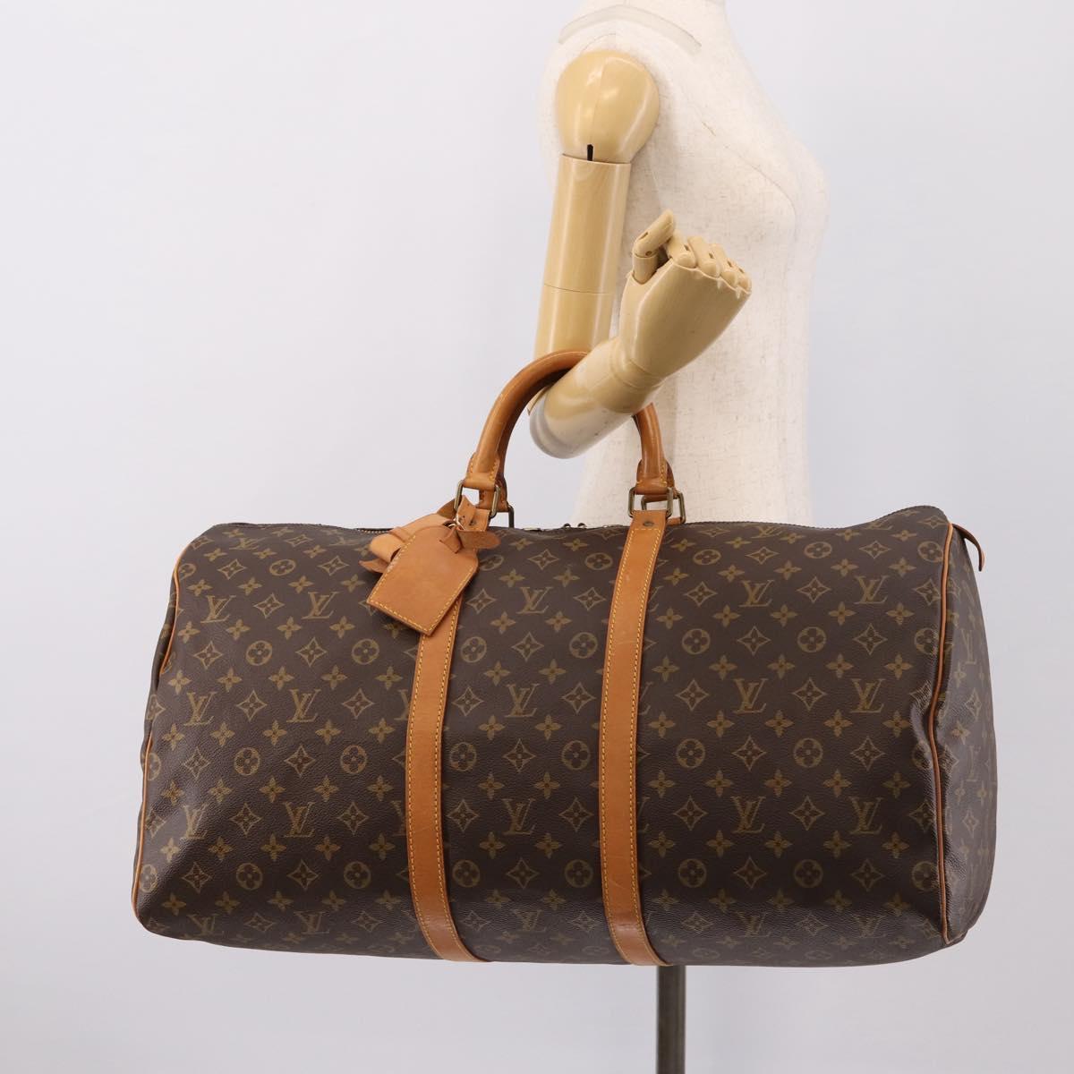 LOUIS VUITTON Monogram Keepall 55 Boston Bag M41424 LV Auth ka5698A