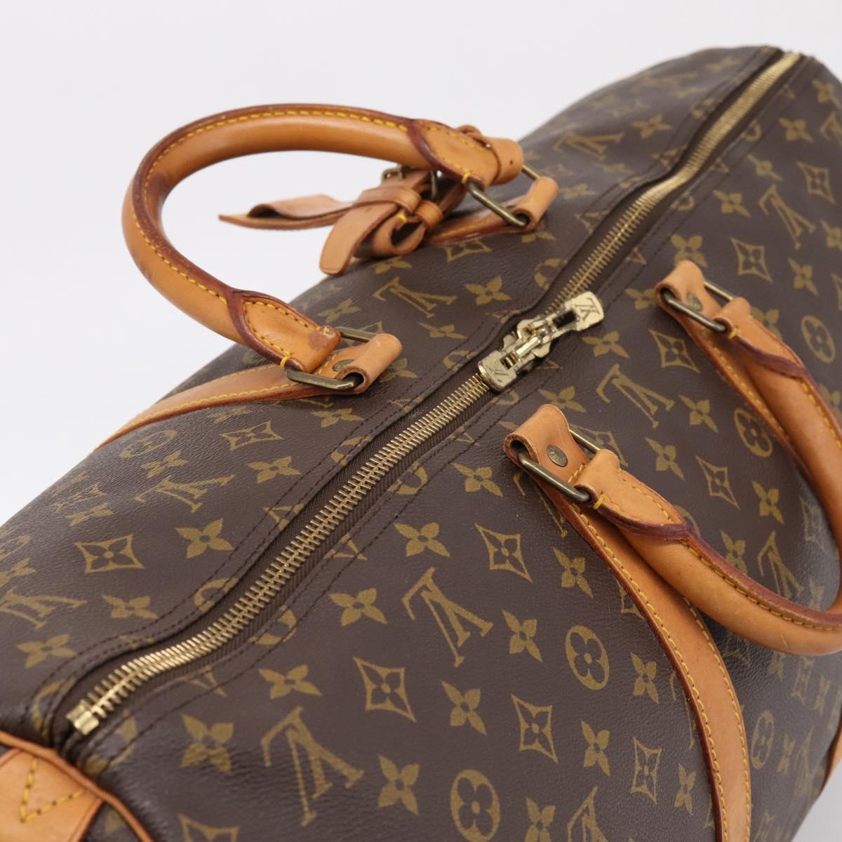 LOUIS VUITTON Monogram Keepall 55 Boston Bag M41424 LV Auth ka5698A