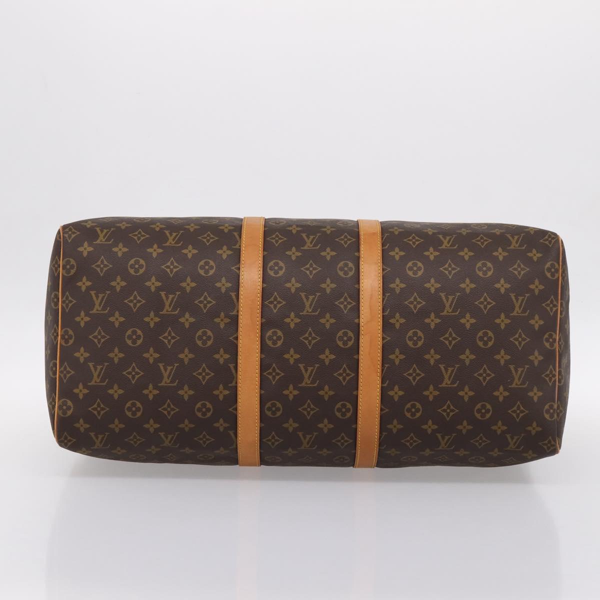 LOUIS VUITTON Monogram Keepall 55 Boston Bag M41424 LV Auth ka5698A