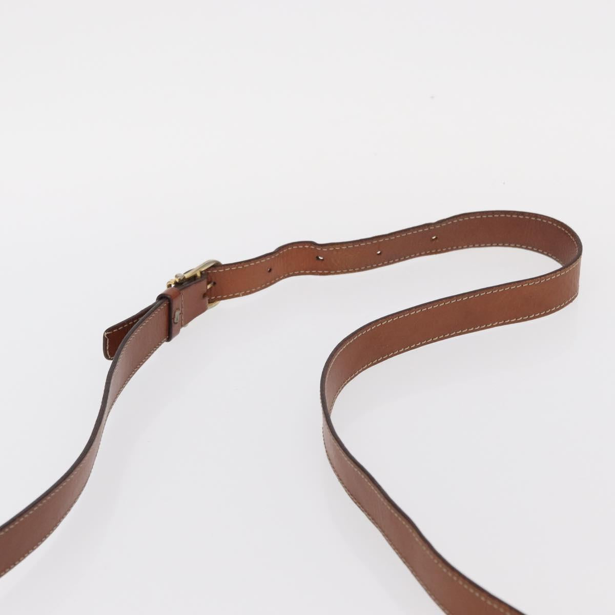 CELINE Macadam Canvas Shoulder Bag PVC Leather Brown Gold Auth ka570