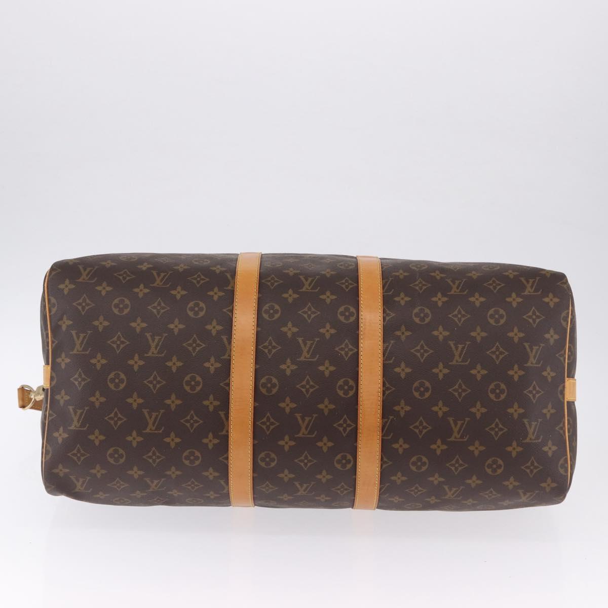 LOUIS VUITTON Monogram Keepall Bandouliere 55 Boston Bag M41414 LV Auth ka5700