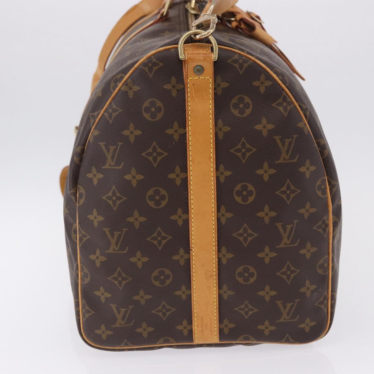 LOUIS VUITTON Monogram Keepall Bandouliere 55 Boston Bag M41414 LV Auth ka5700