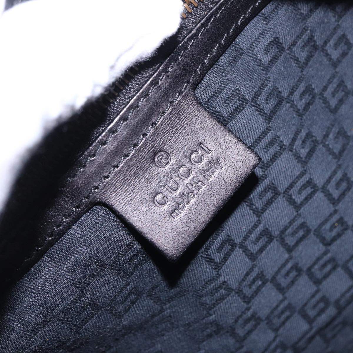 GUCCI Sherry Line Shoulder Bag Canvas Black Gold 106663 Auth ka5705