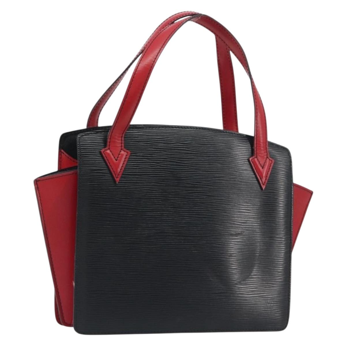 LOUIS VUITTON Epi Bicolor Varenne Hand Bag Black Red M52387 LV Auth ka5706