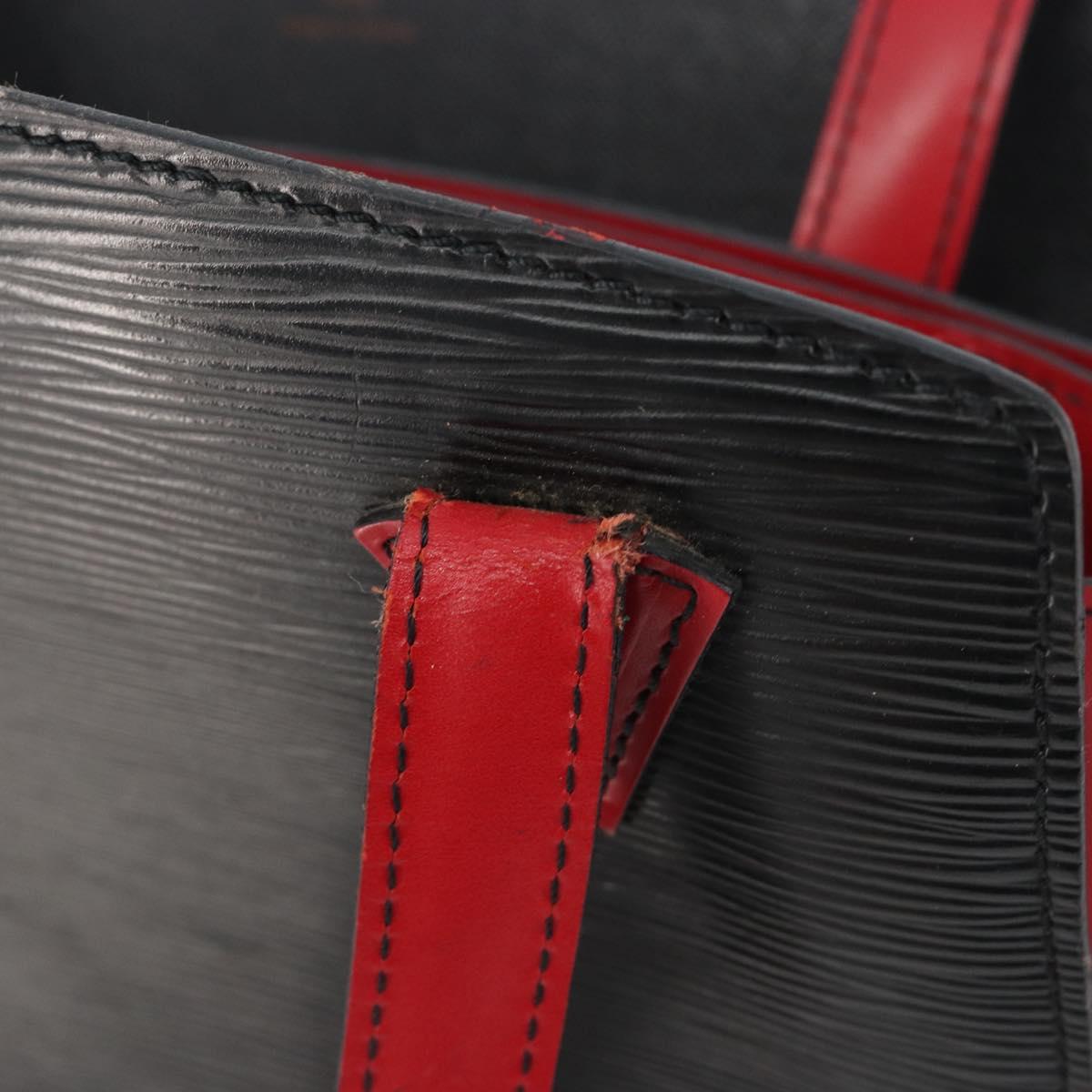 LOUIS VUITTON Epi Bicolor Varenne Hand Bag Black Red M52387 LV Auth ka5706