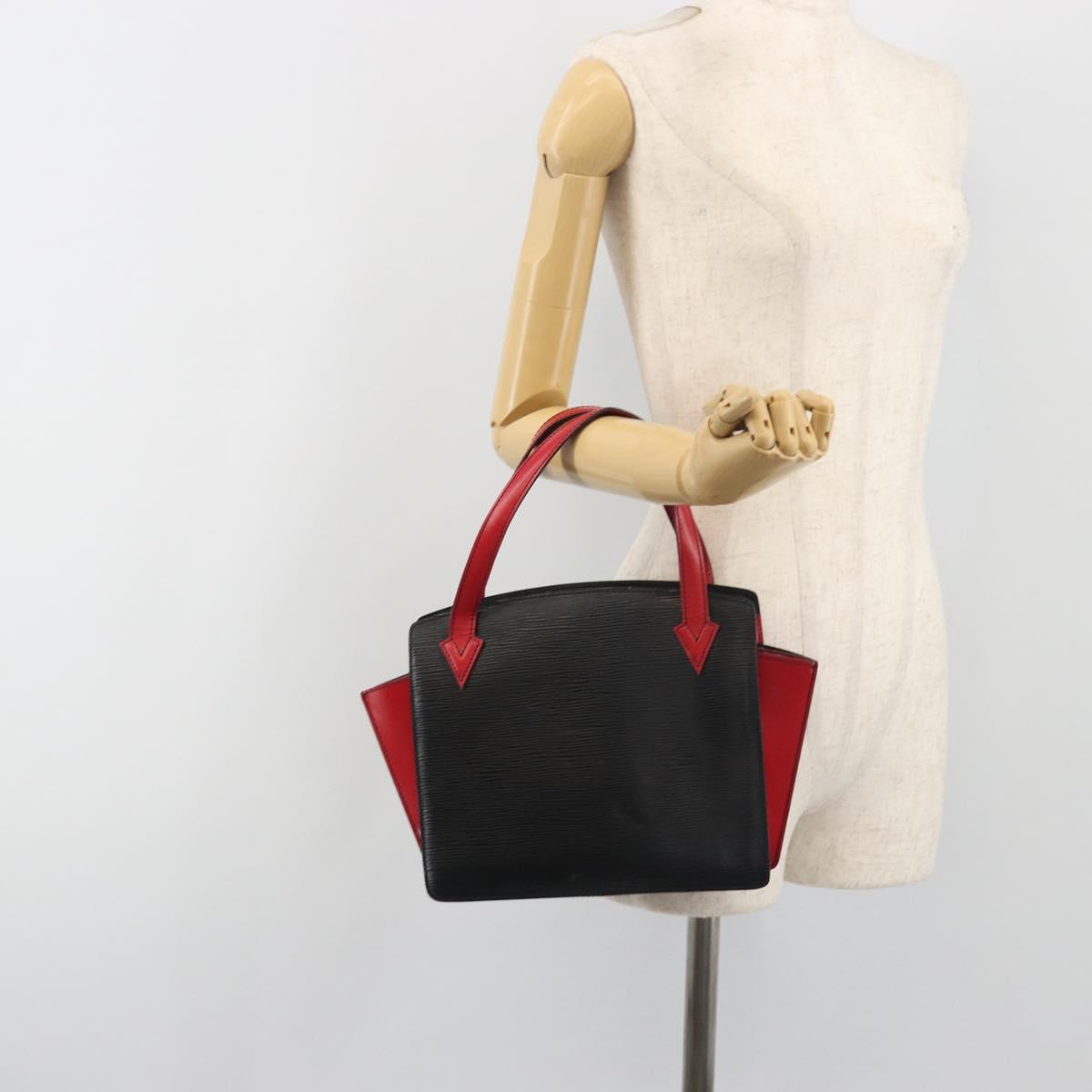 LOUIS VUITTON Epi Bicolor Varenne Hand Bag Black Red M52387 LV Auth ka5706