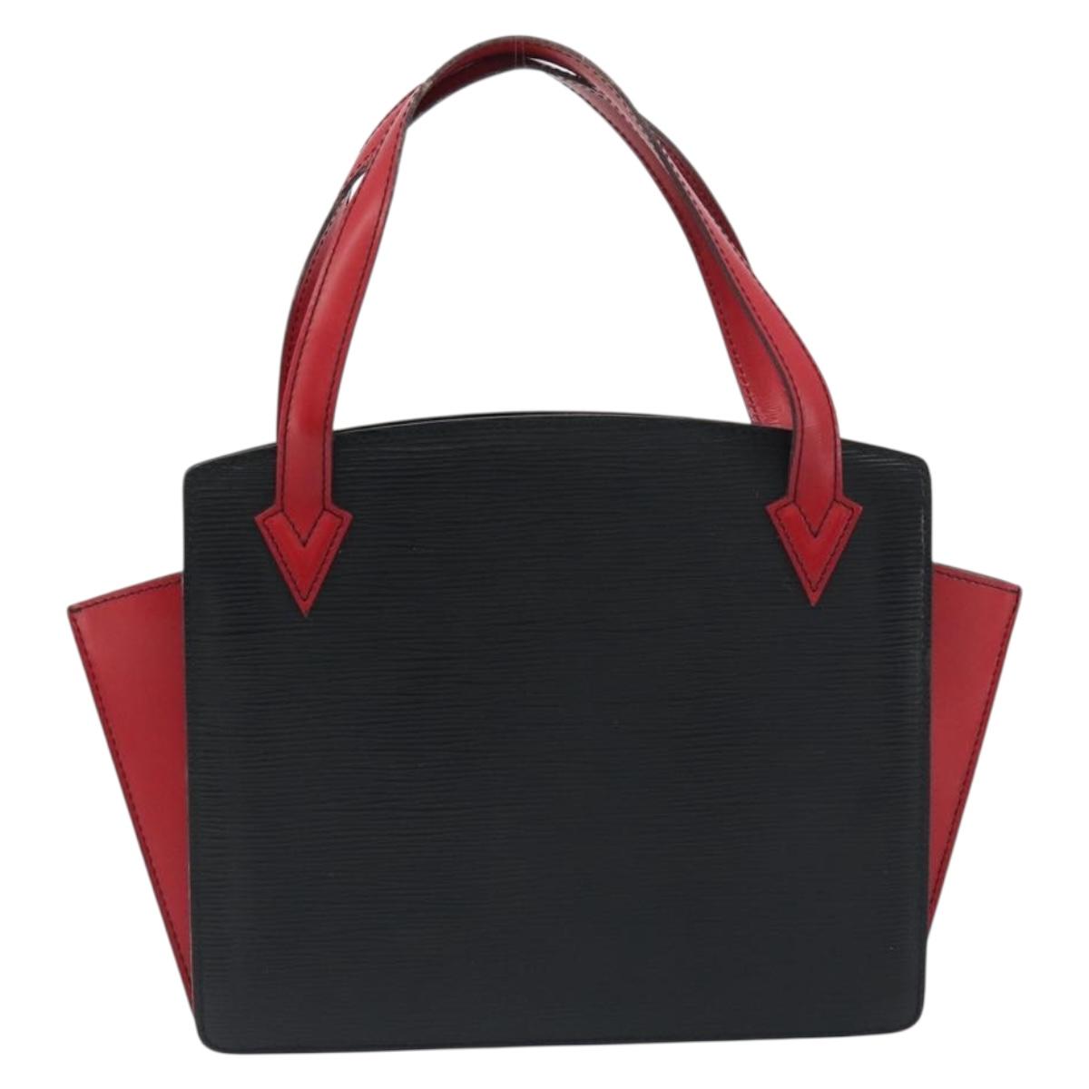 LOUIS VUITTON Epi Bicolor Varenne Hand Bag Black Red M52387 LV Auth ka5706