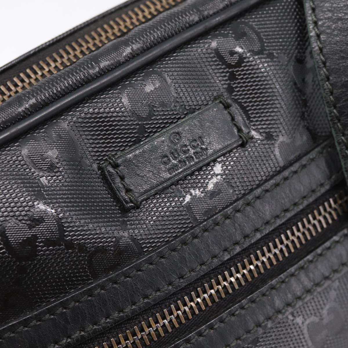 GUCCI GG Implementation Shoulder Bag PVC Black Silver 201447 Auth ka5707A