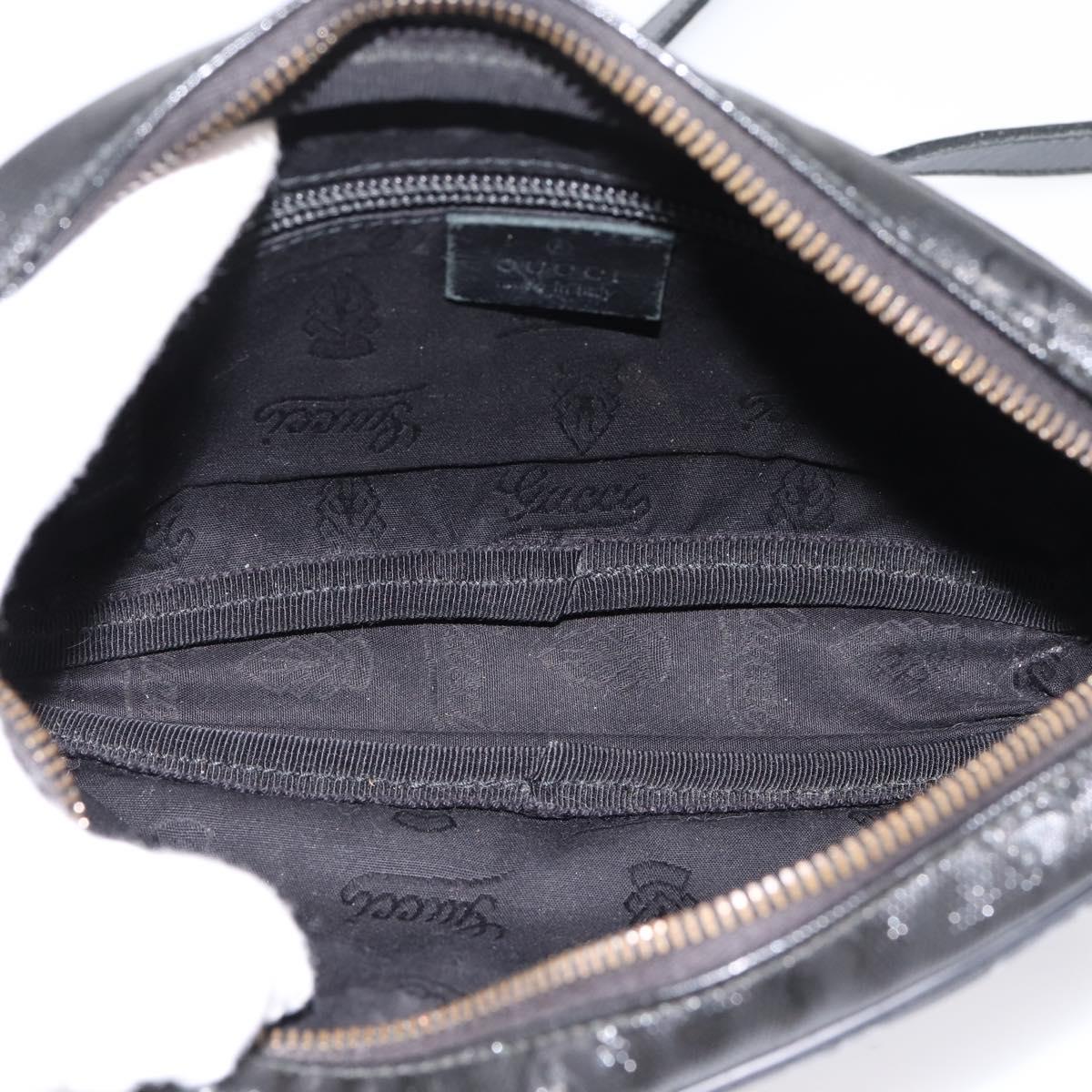 GUCCI GG Implementation Shoulder Bag PVC Black Silver 201447 Auth ka5707A