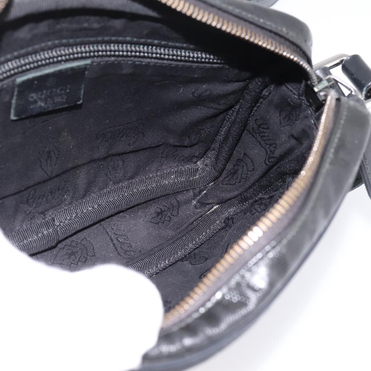 GUCCI GG Implementation Shoulder Bag PVC Black Silver 201447 Auth ka5707A