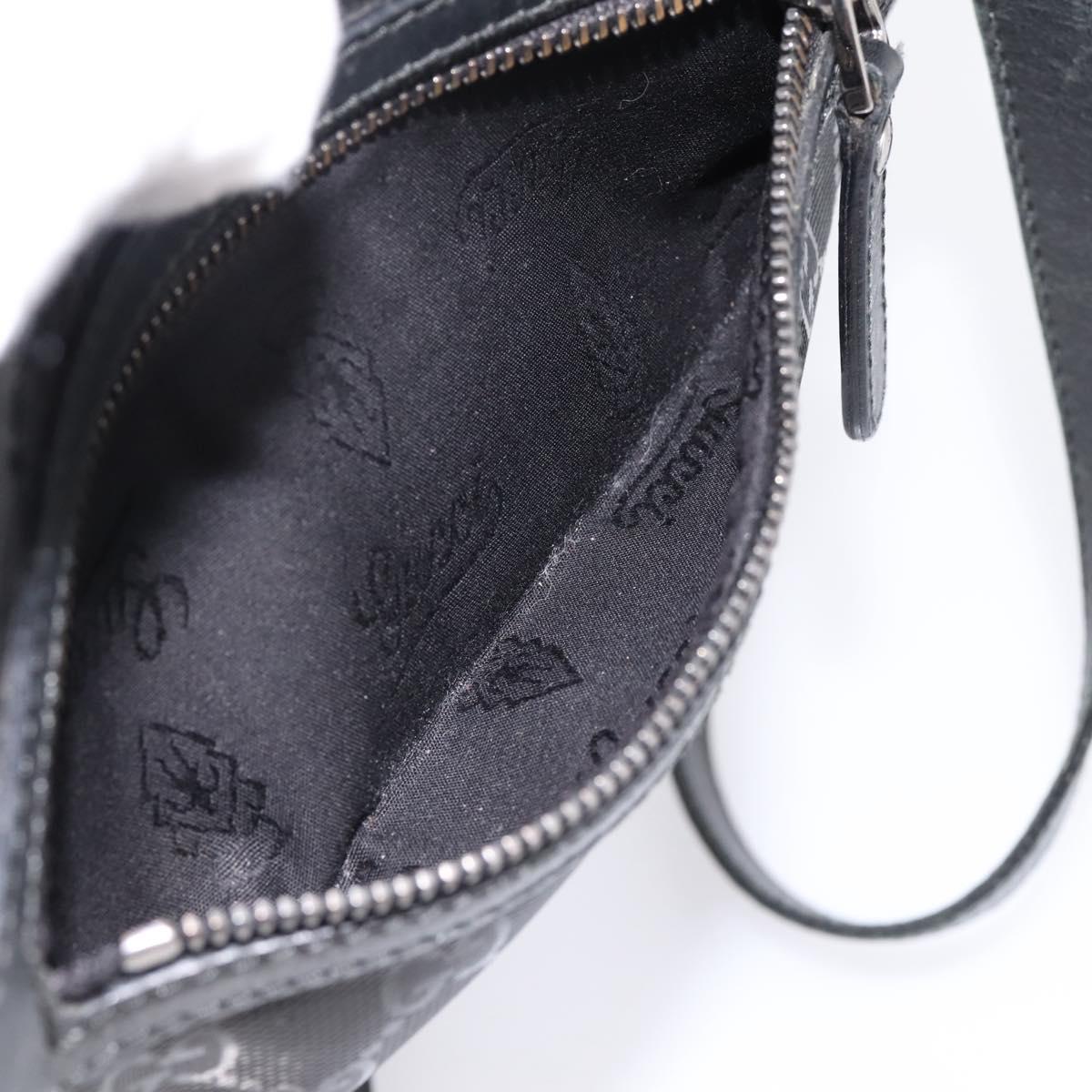 GUCCI GG Implementation Shoulder Bag PVC Black Silver 201447 Auth ka5707A