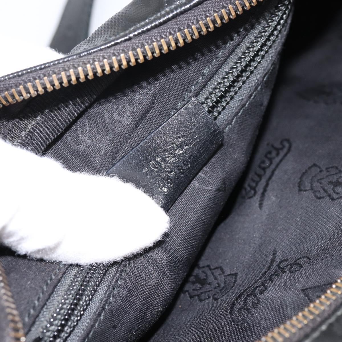 GUCCI GG Implementation Shoulder Bag PVC Black Silver 201447 Auth ka5707A