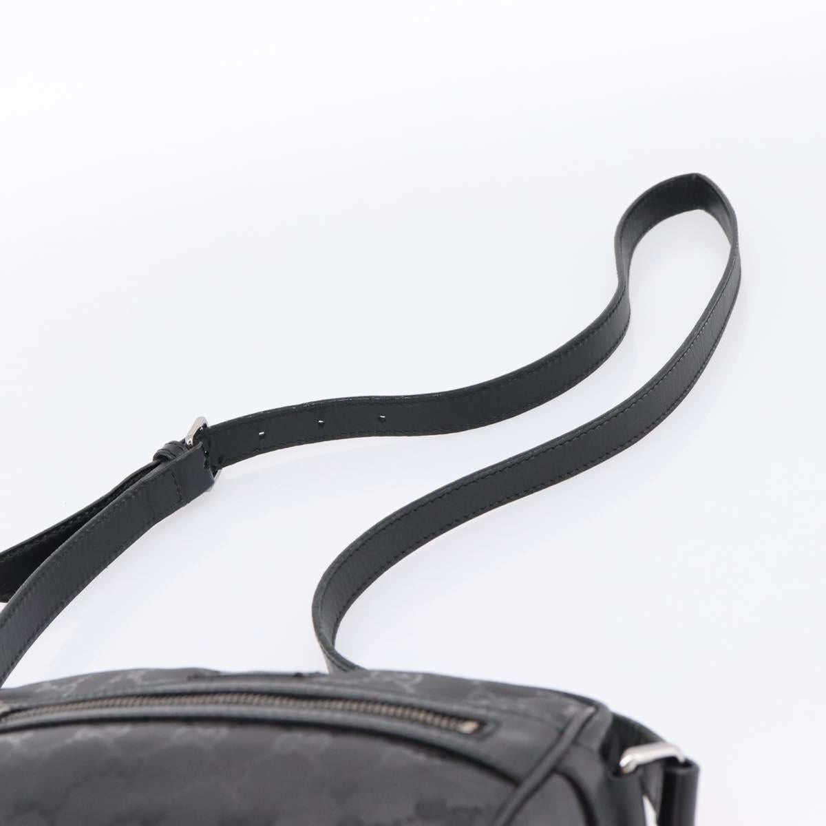 GUCCI GG Implementation Shoulder Bag PVC Black Silver 201447 Auth ka5707A