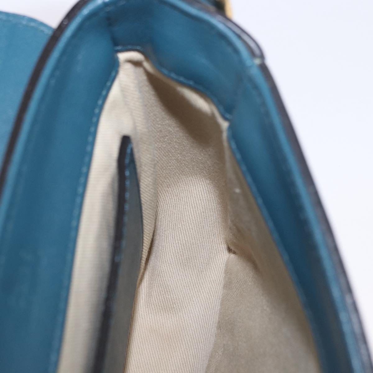 Chloe Chloe C Shoulder Bag Leather Blue Gold Auth ka5709A