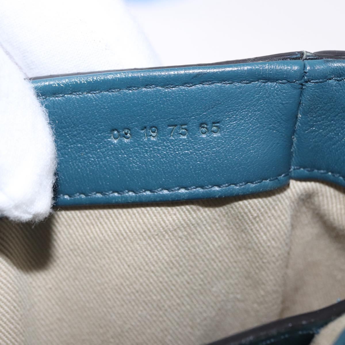 Chloe Chloe C Shoulder Bag Leather Blue Gold Auth ka5709A