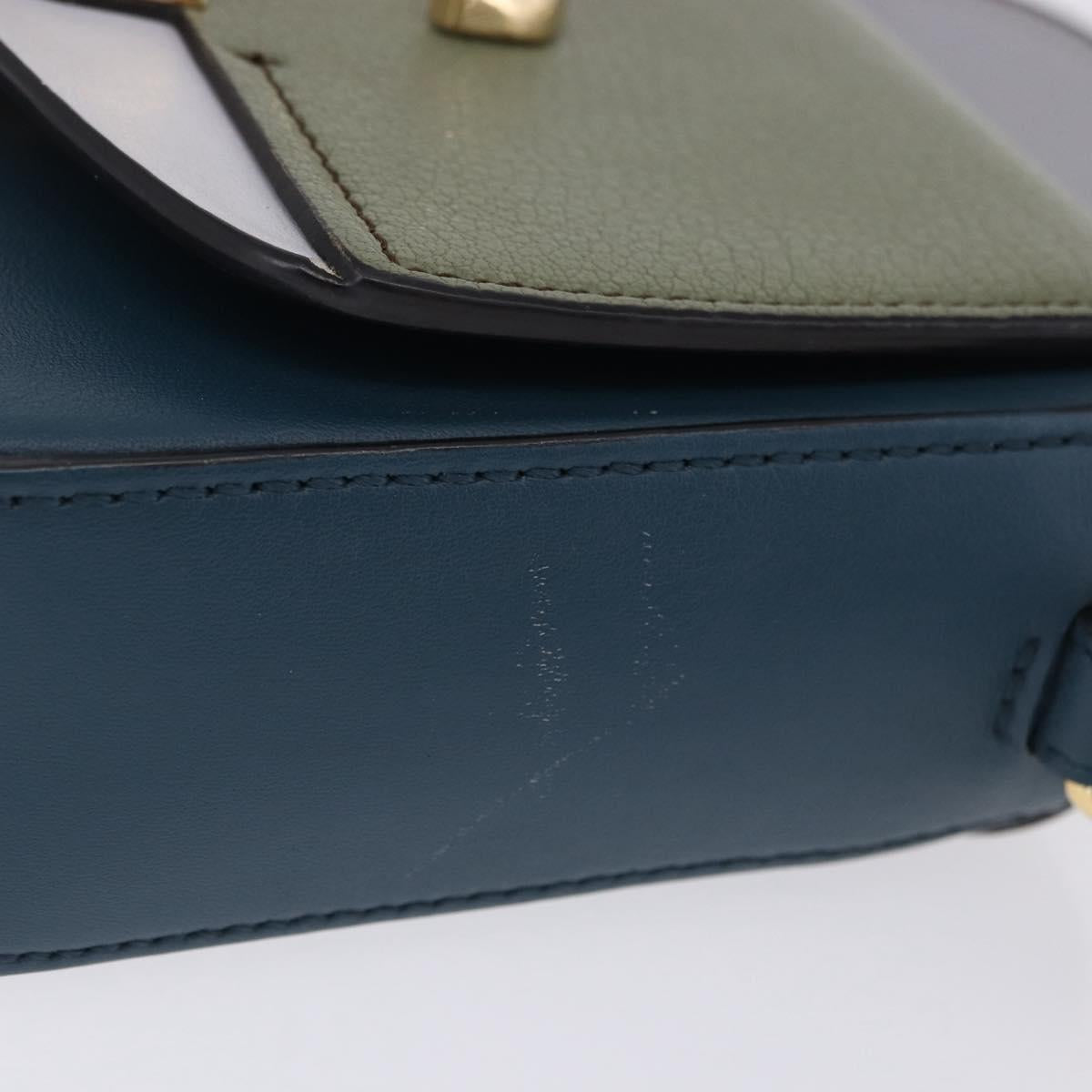 Chloe Chloe C Shoulder Bag Leather Blue Gold Auth ka5709A