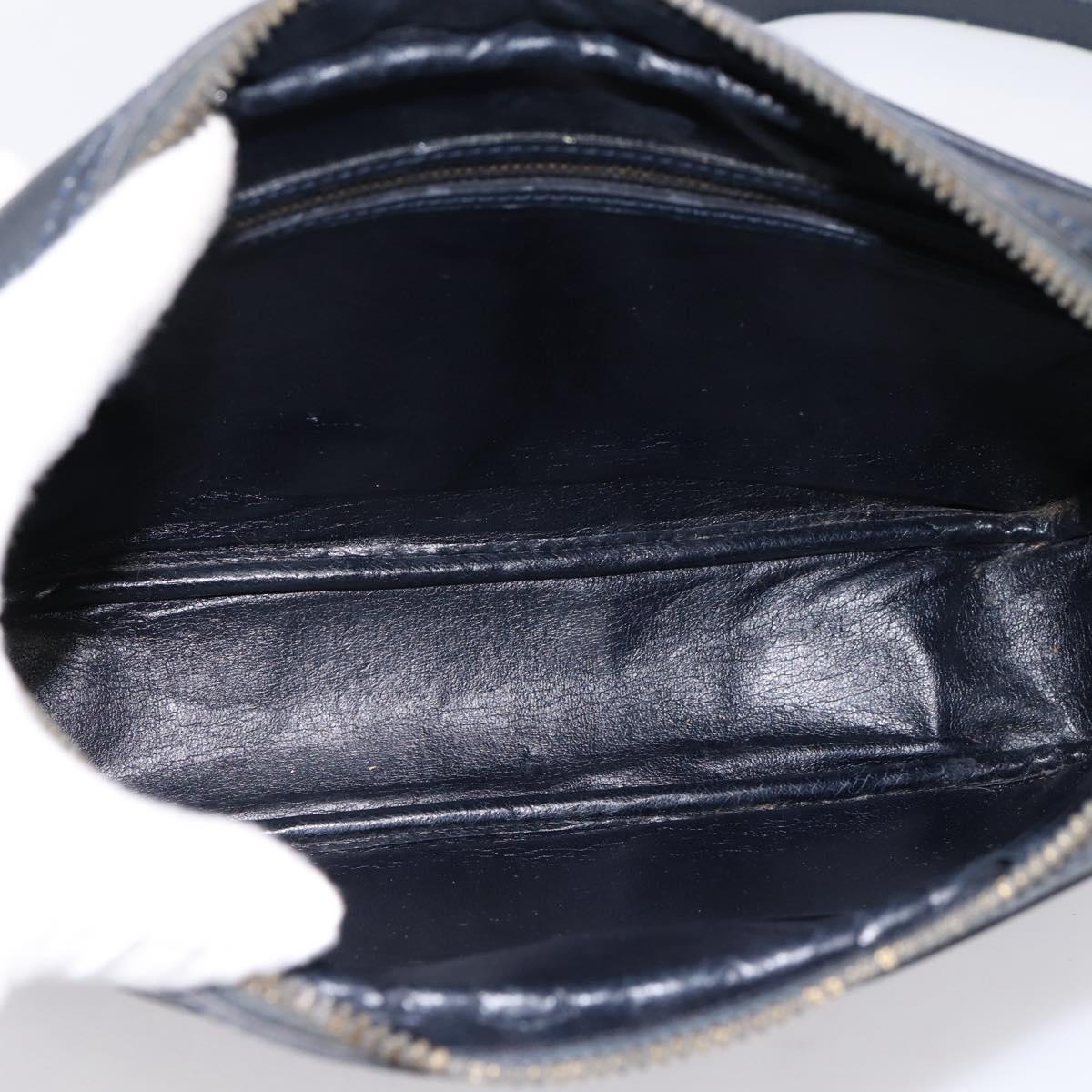 GUCCI GG Supreme Shoulder Bag PVC Navy Gold Auth ka5710