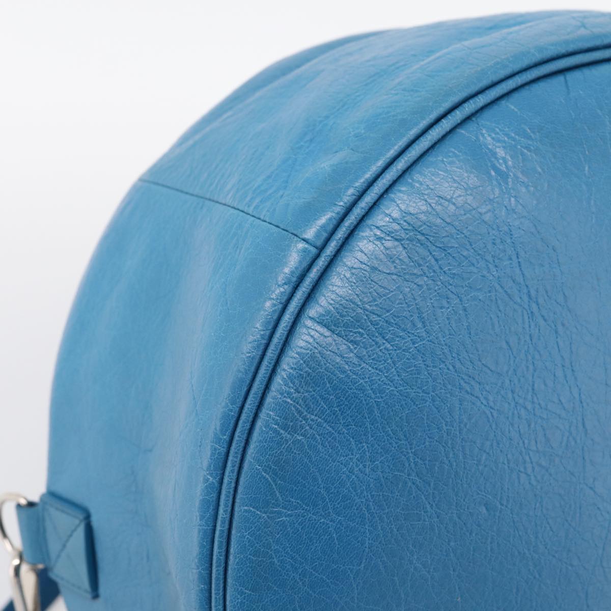 BALENCIAGA Air Hobo Hand Bag Leather 2way Blue Silver 466844 Auth ka5712A
