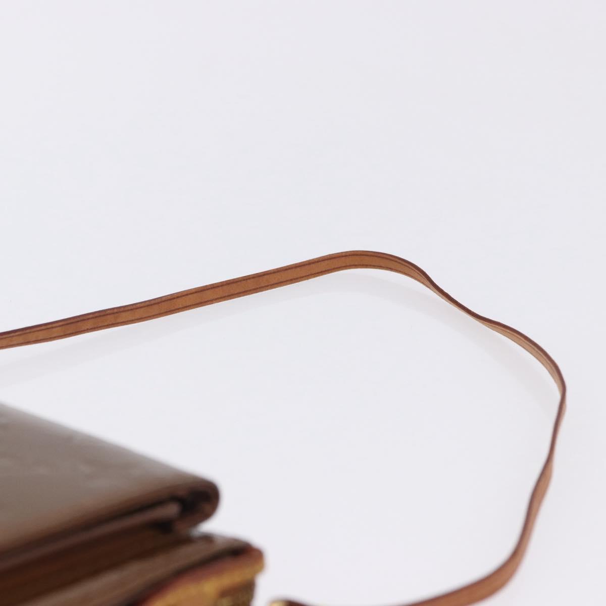 LOUIS VUITTON Monogram Vernis Motto Accessory Pouch Bronze M91138 LV Auth ka5713