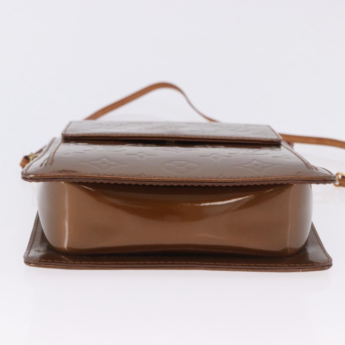 LOUIS VUITTON Monogram Vernis Motto Accessory Pouch Bronze M91138 LV Auth ka5713