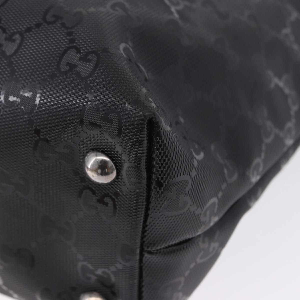 GUCCI GG Implementation Tote Bag PVC Black Silver 229848 Auth ka5714A