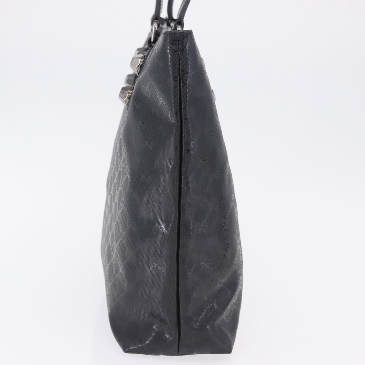 GUCCI GG Implementation Tote Bag PVC Black Silver 229848 Auth ka5714A