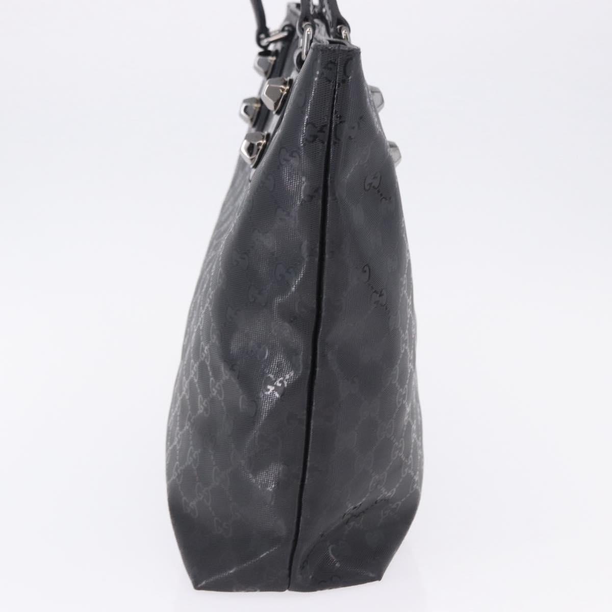 GUCCI GG Implementation Tote Bag PVC Black Silver 229848 Auth ka5714A