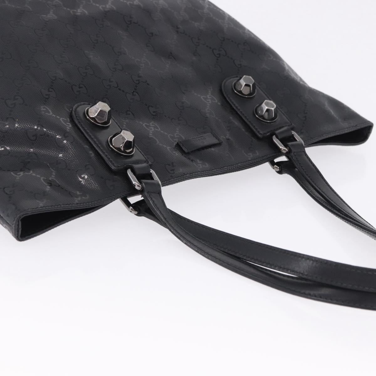 GUCCI GG Implementation Tote Bag PVC Black Silver 229848 Auth ka5714A