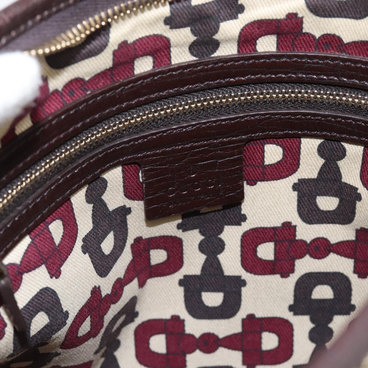 GUCCI GG Canvas Sherry Line Shoulder Bag Beige Gold 144388 Auth ka5715A