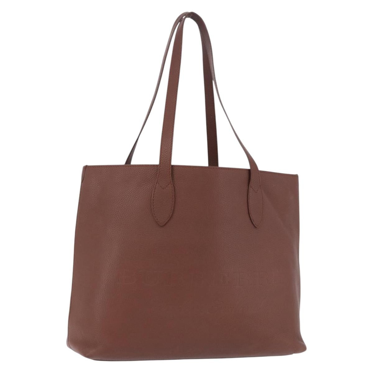 BURBERRY Tote Bag Leather Brown Auth ka5716