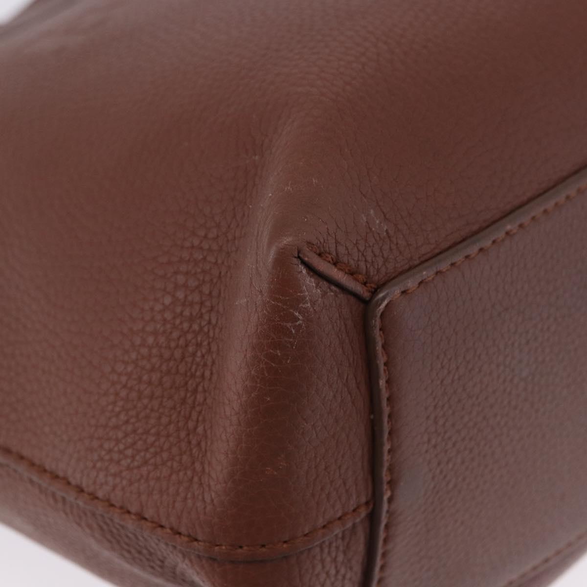 BURBERRY Tote Bag Leather Brown Auth ka5716