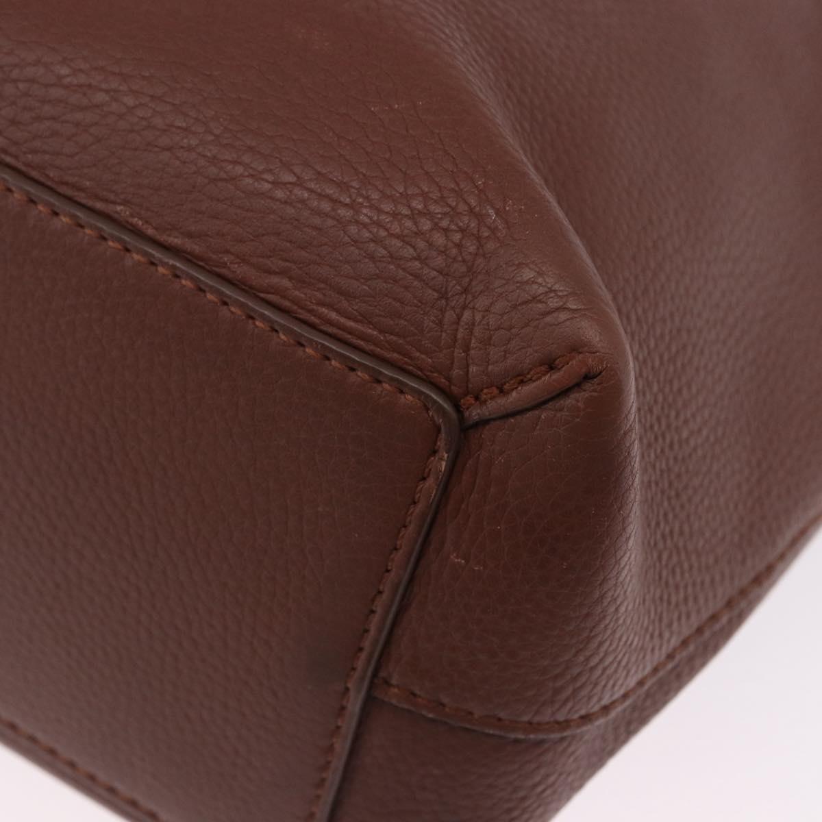 BURBERRY Tote Bag Leather Brown Auth ka5716