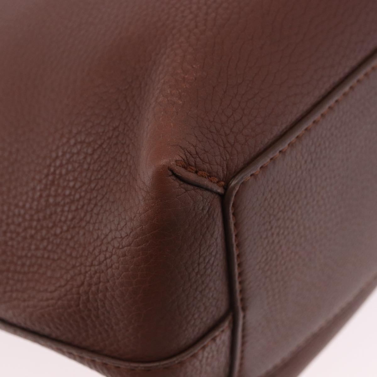 BURBERRY Tote Bag Leather Brown Auth ka5716