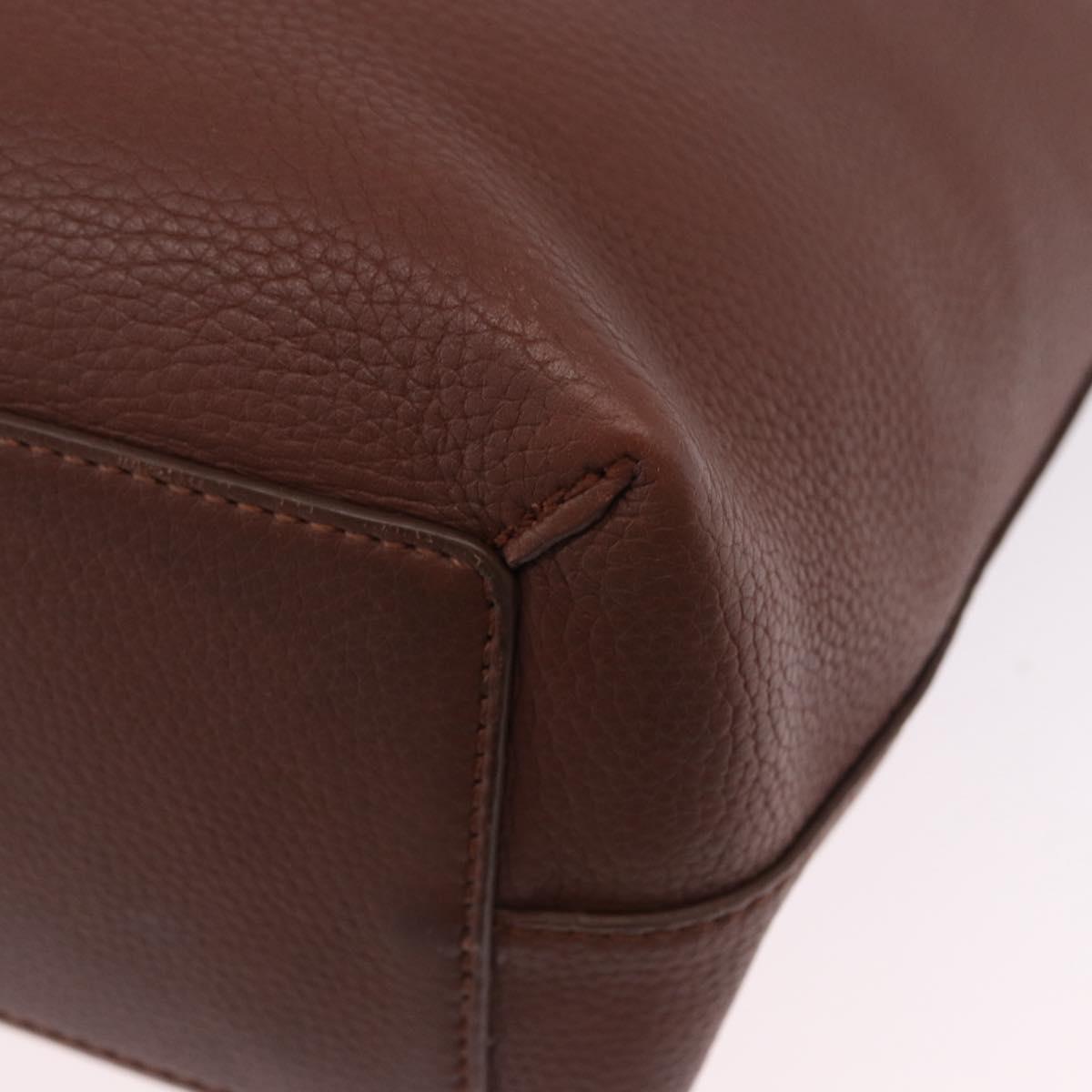 BURBERRY Tote Bag Leather Brown Auth ka5716